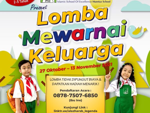 Lomba Mewarnai Keluarga 27 Oktober - 13 November 2021 Playgroup-TK Al-Azhar Syifa Budi Legenda